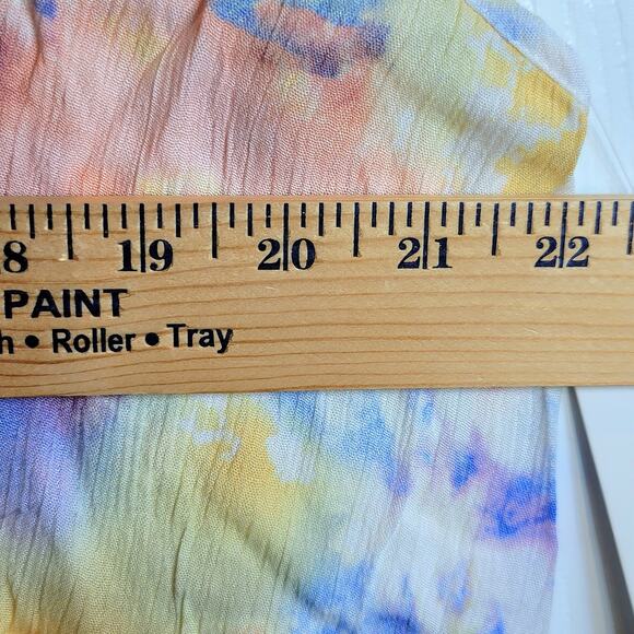 Body Glove Nicole Cover-Up Dress Sz XL Yellow Tie-Dye Flowy Relaxed Sheer - Picture 10 of 10